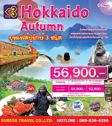 ทัวร์ญี่ปุ่น ฮอกไกโด Autumn บุฟเฟ่ท์ขาปูยักษ์ 3 ชนิด 6วัน 4คืน โดยการบินไทย
